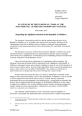 Statement by the Belgian Presidency of the Council of the European Union on the parliamentary elections in Moldova, held on 28 November 2010