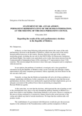Statement by the Delegation of the Russian Federation on the parliamentary elections in Moldova, held on 28 November 2010