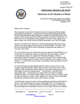 Statement by the Delegation of the United States on the situation of members of the Roma community in participating States of the OSCE