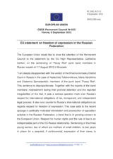Statement by the Cypriot Presidency of the Council of the EU on the freedom of expression in the Russian Federation