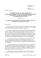 Statement by the Delegation of Belarus in response to the statements on the situation in Belarus