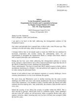  Address by the Deputy Minister for Foreign Affairs of Georgia, H.E. Sergi Kapanadze