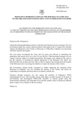 Statement by the Delegation of Lithuania in response to the statement by the Delegation of the Russian Federation on manifestations of aggressive nationalism and neo-Nazism in participating States of the OSCE