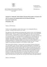 Statement by the Delegation of Estonia in response to the statement by the Delegation of the Russian Federation on manifestations of aggressive nationalism and neo-Nazism in participating States of the OSCE