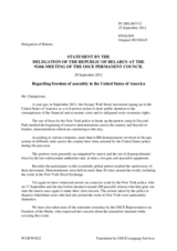 Statement by the Delegation of Belarus on the freedom of assembly in the United States of America