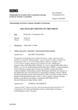 Journal of the 691st Plenary Meeting of the Forum for Security Co-operation