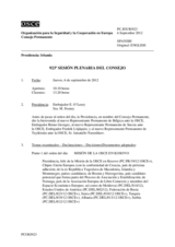 Diario de la 923ª Sesión plenaria del Consejo Permanente 