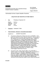 Journal of the 692nd Plenary Meeting of the Forum for Security Co-operation