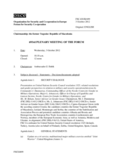 Journal of the 693rd Plenary Meeting of the Forum for Security Co-operation