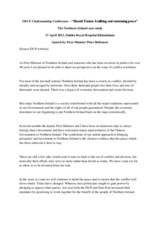 Speech by Northern Ireland Executive First Minister Peter Robinson