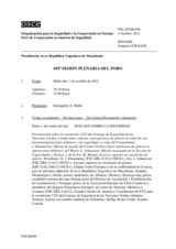 Diario de la 693ª Sesión plenaria del Foro de Cooperación en materia de Seguridad 