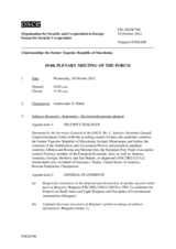 Journal of the 694th Plenary Meeting of the Forum for Security Co-operation