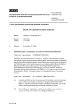 Journal der 694. Plenarsitzung des Forums