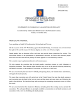 Statement by the Delegation of Norway, also on behalf of Liechtenstein and Switzerland, on the European and World Day Against the Death Penalty, celebrated on 10 October 2012