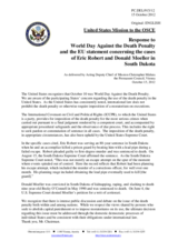 Statement by the Delegation of the United States in response to the statement by the Cypriot Presidency of the Council of the EU on the death penalty in the United States