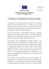 Statement by the Cypriot Presidency of the Council of the EU on the parliamentary elections in Georgia, held on 1 October 2012