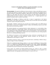 Comments of the Republic of Moldova on the Recommendation concerning domestic violence and trafficking in persons Comments of the Republic of Moldova on the Recommendation concerning domestic violence and trafficking in persons