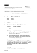 Journal of the 696th Plenary Meeting of the Forum for Security Co-operation