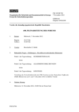 Journal der 698. Plenarsitzung des Forums