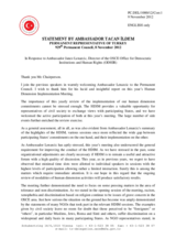 Statement by the Delegation of Turkey in response to the report by Ambassador Janez Lenarčič, Director of the Office for Democratic Institutions and Human Rights (ODIHR), on the Human Dimension Implementation Meeting 8 November 2012