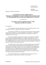 Statement by the Delegation of the Russian Federation in response to the reports by the three Personal Representatives of the Chairperson-in-Office for tolerance and non-discrimination