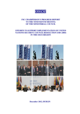 FSC Chairperson's Progress Report to the 19th Meeting of the Ministerial Council, Efforts to Support Implementation of United Nations Security Council Resolution 1540 (2004) in the OSCE Region