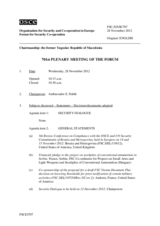 Journal of the 701st Plenary Meeting of the Forum for Security Co-operation