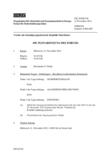 Journal der 699. Plenarsitzung des Forums