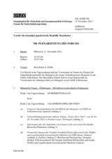 Journal der 700. Plenarsitzung des Forums