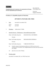 Giornale della 699a Seduta plenaria del Foro di cooperazione per la sicurezza