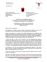 Statement by the Delegation of Albania in response to the report by the OSCE Representative on Freedom of the Media, Ms. Dunja Mijatovic
