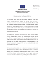 Statement by the Cypriot Presidency of the Council of the EU on the new legislation on domestic non-governmental organizations in the Russian Federation