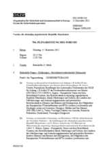 Journal der 704. Plenarsitzung des Forums