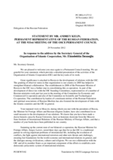 Statement by the Delegation of the Russian Federation in response to the address by the Secretary General of the Organisation of Islamic Cooperation, H.E. Ekmeleddin İhsanoğlu