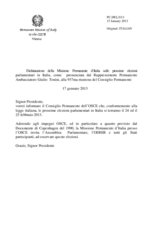 Dichiarazione della Missione Permanente d’Italia sulle prossime elezioni parlamentari in Italia
