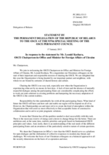 Statement by the Delegation of Belarus in response to the address by the Chairperson-in-Office of the OSCE, Minister for Foreign Affairs of Ukraine, H.E. Leonid Kozhara