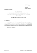 Statement by the Delegation of Switzerland on the terrorist attack in the In Amenas gas plant in Algeria