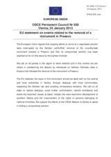 Statement by the Irish Presidency of the Council of the EU on the situation in southern Serbia