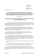 Statement by the Delegation of France on the Martin Luther King Jr. Day, observed on 21 January 2013