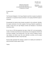 Statement by the Delegation of Kyrgyzstan on the financial contribution to the project on storage of small arms and light weapons and conventional ammunition in Kyrgyzstan