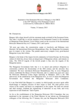 Statement by the Delegation of Hungary on the International Holocaust Remembrance Day on 27 January 2013