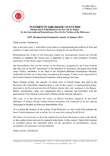 Statement by the Delegation of Turkey on the International Holocaust Remembrance Day on 27 January 2013