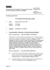 Diario de la 707ª Sesión plenaria del Foro de Cooperación en materia de Seguridad