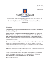 Statement by the Delegation of Norway on the on the Seventieth anniversary of the victory in the Battle of Stalingrad
