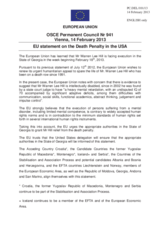 Statement by the Irish Presidency of the Council of the EU on the death penalty in the United States of America