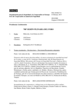 Diario de la 708ª Sesión plenaria del Foro de Cooperación en materia de Seguridad