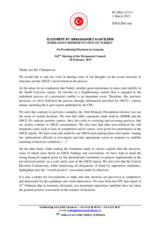 Statement by the Delegation of Turkey on the presidential elections in Armenia, held on 18 February 2013
