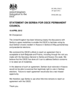 Statement by the Delegation of United Kingdom in response to the report on the activities of the Chairperson-in-Office