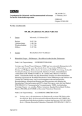 Journal der 709. Plenarsitzung des Forums