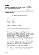 Diario de la 709ª Sesión plenaria del Foro de Cooperación en materia de Seguridad